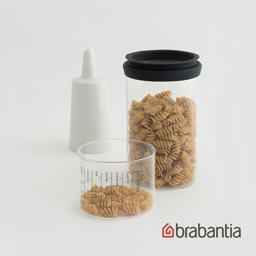 【荷蘭Brabantia】玻璃量杯儲存罐1L-灰黑✿70F001